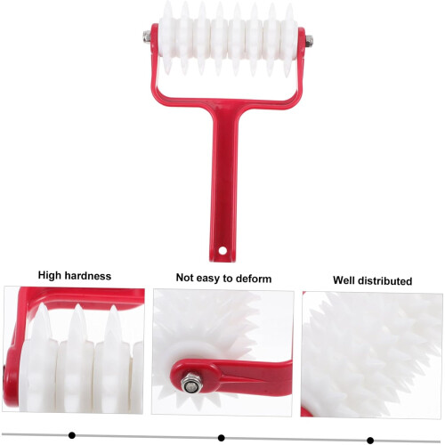 Manual Pizza Roller Docker Needle Wheel Red Pizza Hole Punch Tool 2