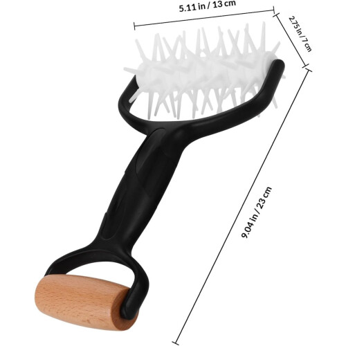 Two-in-one Pizza Rolling Pin and Docker Roller with Precision Spikes, Compact Design 1