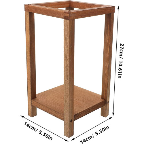 Support floral rustique en bois pour porche, avec structure robuste et supporte un poids important. 1