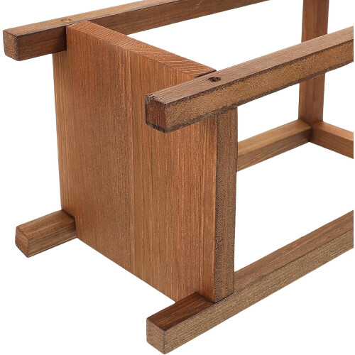 Support floral rustique en bois pour porche, avec structure robuste et supporte un poids important. 2