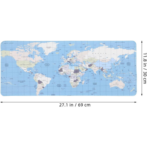 Μεγάλο Mousepad Γραφείου 300x700mm με Ραμμένες Άκρες Αντιολισθητική Βάση Μπλε 1