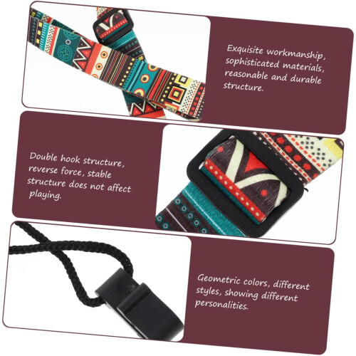 Tracolla per ukulele, tracolla regolabile con doppio gancio, design stabile. 2