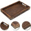 Bandeja rectangular multifuncional de madera de caucho estilo vintage para servir alimentos y decoración del hogar. 8