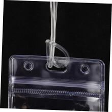 10 Stück PVC-Gepäckanhängerhüllen mit praktischem Aufhängeband, robuste PVC-Gepäckanhängerhalterung für Taschen