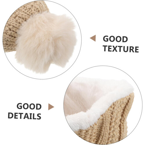 Wintermütze, Handschuhe und Schal-Set für Damen, gefütterte Strickmütze 2