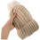 Wintermütze, Handschuhe und Schal-Set für Damen, gefütterte Strickmütze 4