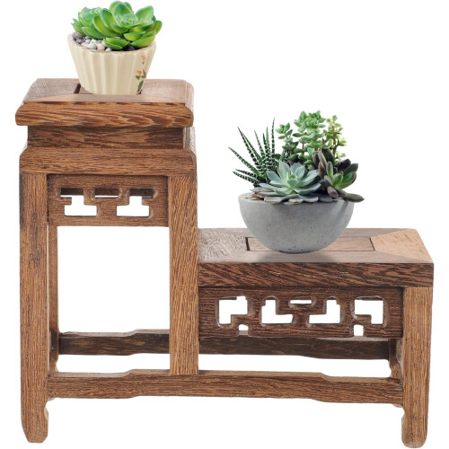 Support en bois pour café, porte-bonsaï, base artisanale, structure robuste, points d'appui stables 2