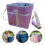 (Black) Bottle Carrier Bag Four Bottle Capacity Front Pocket Adjustable Shoulder Strap 4