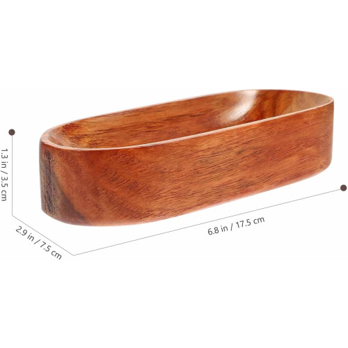 Bandeja rectangular de madera para servir, resistente al desgaste y de uso práctico. 1