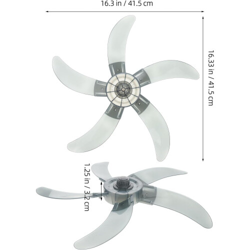 Fã de piso de 5 PCs folhas plásticas de substituição Design de cinco folhas espessado lâminas poderosas 1