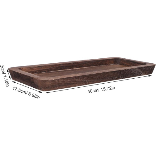 Bandeja de madera para velas, bandeja decorativa de estilo rústico, rectangular, estrecha y resistente. 1