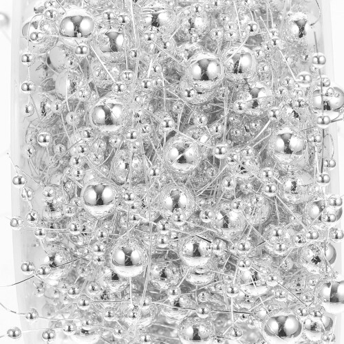 1 Roll Beaded Pearl String Artificial Pearl Beaded String 4m Adjustable Length Lifelike Plastic DIY Wedding Party Table Decoration 2