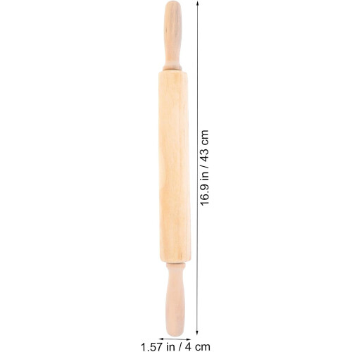 Wooden Dough Rolling Pin with Smooth Surface and Handle, Versatile Kitchen Rolling Pin 1