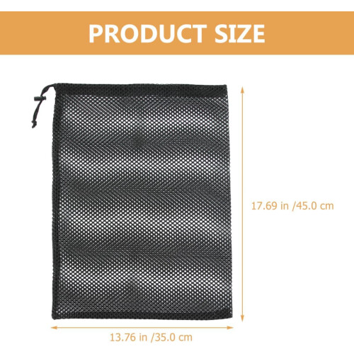 Lot de 10 sacs à linge en filet de polyester avec cordon de serrage, multifonctionnels, noirs. 1