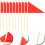 10pcs Red Lawn Marking Flags with Bamboo Poles, Triangular Yard Mark Flags for Construction 7