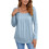Womens Long Sleeve Tunic Tops Plus Size Square-Light  Blue S 1