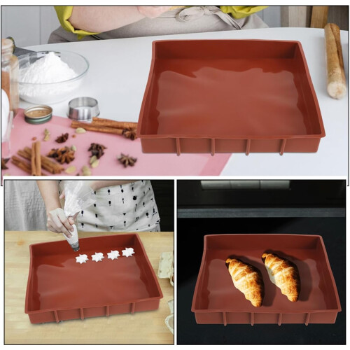 Silicone Rectangular Cake Pan Non-Stick Fast Heat Conduction Coffee Baking Mold 2
