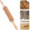 Embossing Rolling Pin for Pie Crust Dough Rolling Pin Multi Functional Beech Wood Cylindrical 8