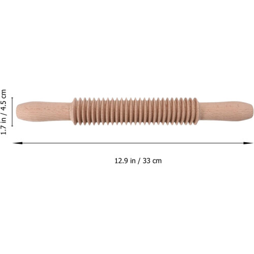 Dough Baking Roller Professional Screw Threaded Wood Rolling Pin Space Saving Beige Kitchen Tool 1