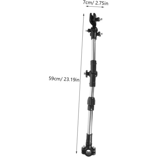 Support de parapluie réglable noir pour vélo et fauteuil roulant 1