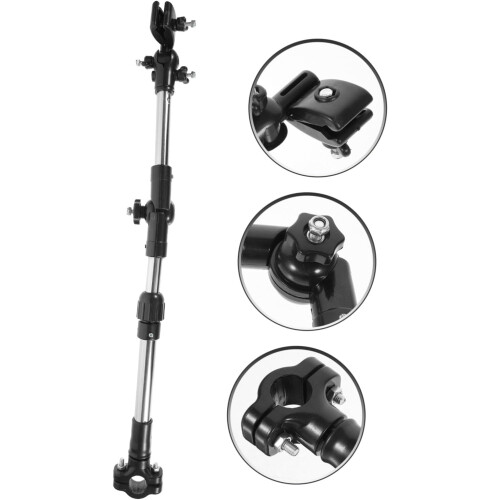 Support de parapluie réglable noir pour vélo et fauteuil roulant 2