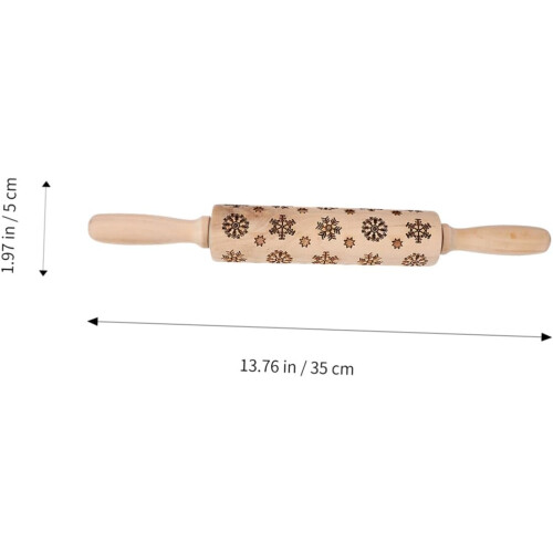 Christmas Patterned Plastic Biscuits Rolling Pin for Baking with Embossed Snowflake Design Baking Tool 1