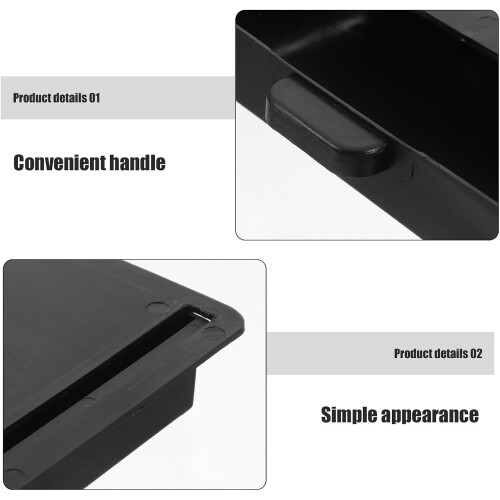 Under Desk Self-Adhesive Hidden Storage Drawer Organizer Tray Black Small Under Shelf Pull-Out Drawer 2