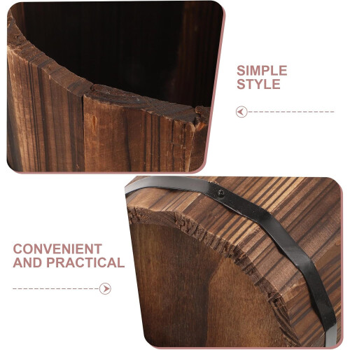 Porte-parapluie en bois, design compact, solution de rangement soignée, aspect élégant 2