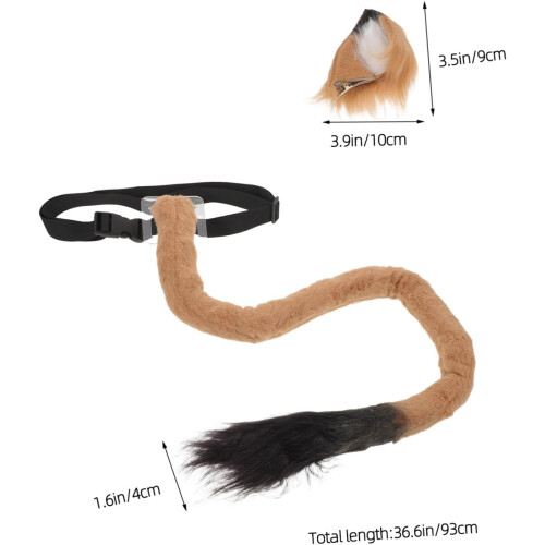 Orecchie e coda da animale per costume da leone. Orecchie da leone soffici e coda regolabile. 1