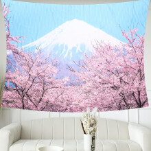 Wandteppich mit Kirschblütenmotiv im japanischen Stil, dekorativer Polyesterstoff