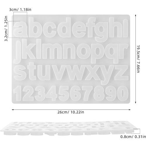 DIY Cristal Resina Epóxi Números e Letras Molde de Silicone 1