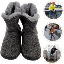 Dicke Baumwollpantoffeln, warme Stiefel für Herren, rutschfeste Hausschuhe, Winterschuhe