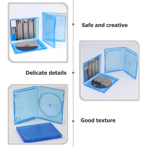 10 stuks blauwe cd-hoesjes van plastic met clipsluiting 2