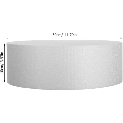 Dummy de bolo de espuma redonda de 12 polegadas para decoração espuma artesanal branca de alta densidade 1