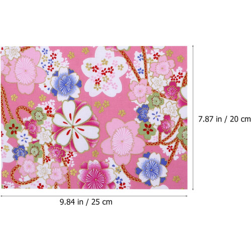 Patchworkstoff aus Baumwolle, 10 Quadrate im japanischen Blumenmuster, bronziert 2