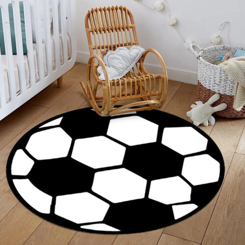Wohnzimmerteppich mit Fußballmuster, strapazierfähiger Polyesterteppich mit angenehmem Griff 1