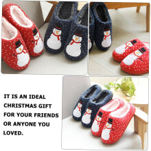 Couple Cotton Slippers for Winter Xmas Pattern Home Indoor Footwear Warm Thick Lining Bedroom Shoes