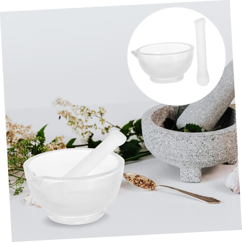 Glasmörser-Set: Mahlschale, Medizinstampferschale, Mahlstab 1