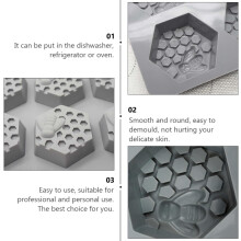 Stampo in silicone a 6 cavità a forma di nido d'ape per la produzione di sapone e la cottura di torte a nido d'ape.