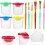 Plastic Paint Cups for Fine Art Classes 16pcs Painting Tools Set with Assorted Colors 6