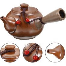 Théière en céramique pour thé en vrac, style japonais, design simple et pratique, résistante à la rouille et facile à utiliser.