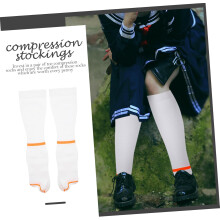 Chaussettes de compression XL, bas de contention médicaux élastiques pour soutien professionnel, talon blanc