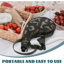 Camouflage Outdoor Sports Water Bottle Bag with Belt Portable Hip Flask Canteen Pouch