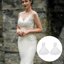 Afneembare bruidsarmmouwen van mesh, witte tule, nepmouwen, accessoire voor trouwjurk, lichtgewicht
