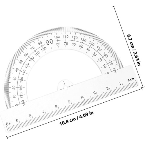10pcs Protractors Bulk for Classroom Plastic Portable Measuring Ruler Half Circle Math Angle Tool 1