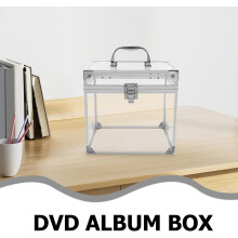 Oppbevaringsboks for vinylplater med stor kapasitet i akryl med bærehåndtak og stilig utstillingsboks på skrivebordet