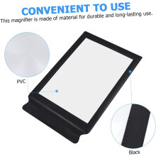Handloep voor lezen, A4-formaat, vergrootglas voor hele pagina's, 3x vergroting, draagbaar, lichtgewicht, plat PVC-vel.