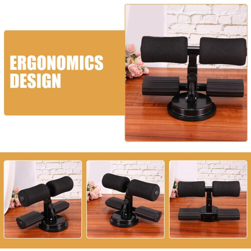 Adjustable Sit-Up Assist Device with Dual Pole Support and Suction Cup Base 1