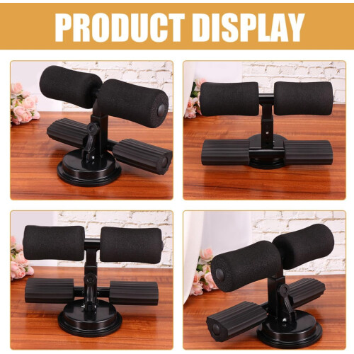 Adjustable Sit-Up Assist Device with Dual Pole Support and Suction Cup Base 2
