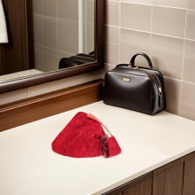 Pochette floreale da polso per donna, borsetta annodata fatta a mano in rosso, borsa portaoggetti per matrimonio e pochette da sera.
